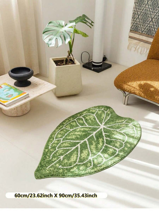 Green luxury Leaf shaped bath mat