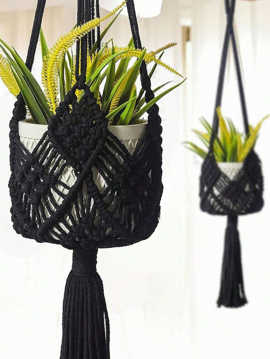 Handmade Rope Tassel Decor Plant Pot Net Pouch